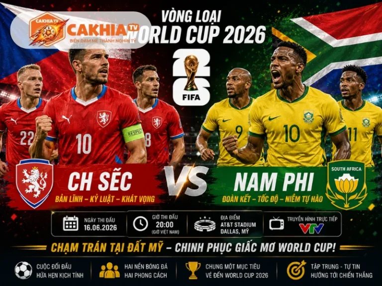 Soi Kèo Bóng Đá CH Séc vs Nam Phi, 23h00 Ngày 18/6/2026