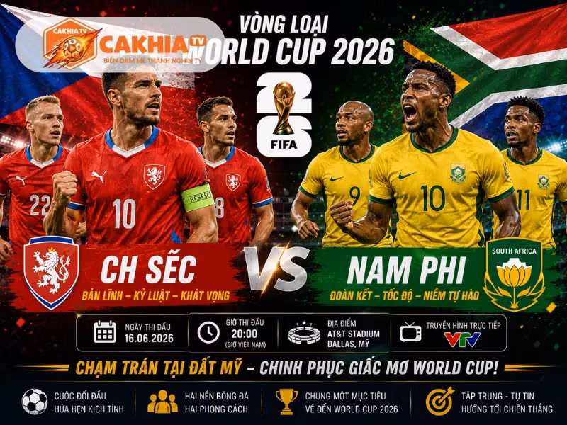 Soi Kèo Bóng Đá CH Séc vs Nam Phi, 23h00 Ngày 18/6/2026